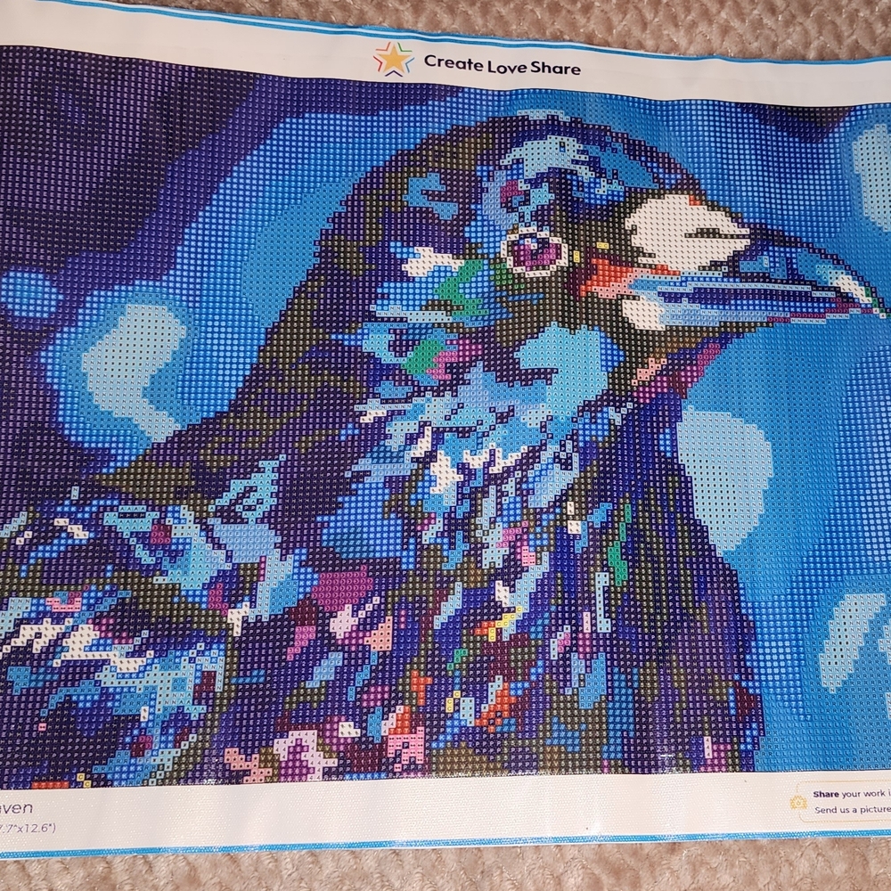 Heartful Diamonds Blue and Black Raven Painting Kit